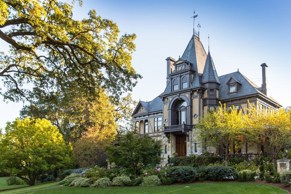 Edificio de la casa del Rin de Beringer Vineyards, St Helena, California