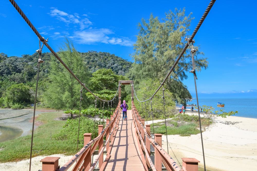 Playa Pantai Keracut, Parque Nacional Isla Penang, Malasia