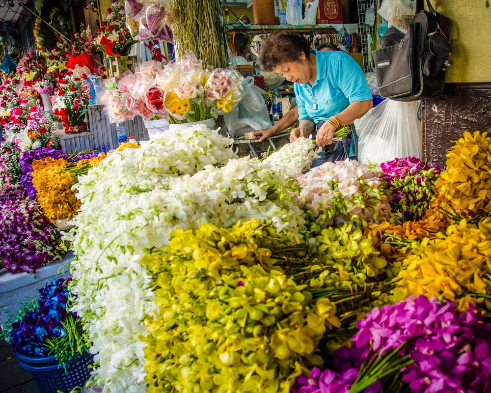 Mercado de flores, Bangkok